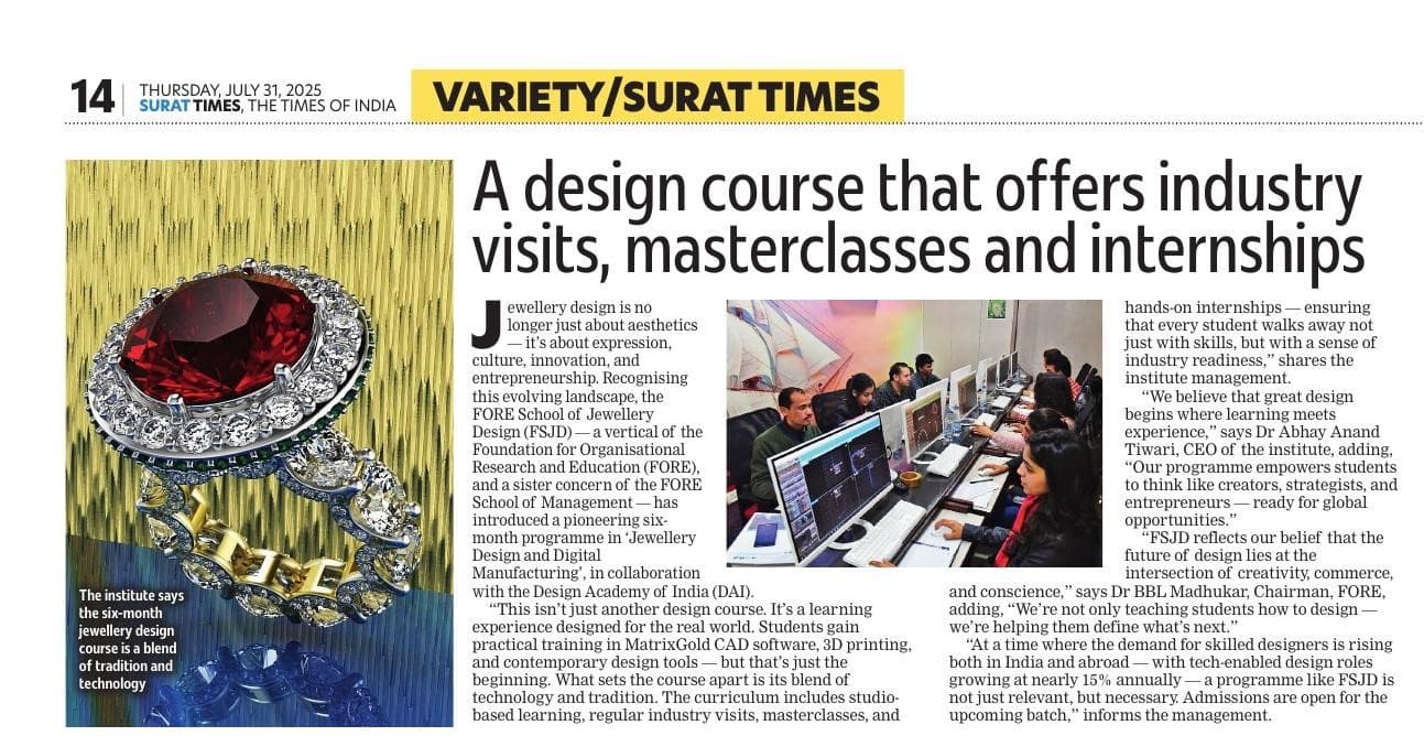 Surat Times — A design course that offers industry visits, masterclasses and internships